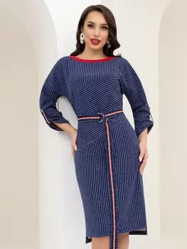 Платье Невероятный дебют (индиго, с поясом)
