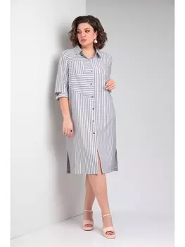 Платье 368 серый+белый