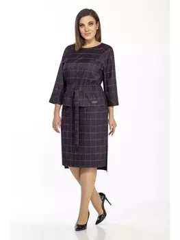 Платье 3797 Синий+клетка