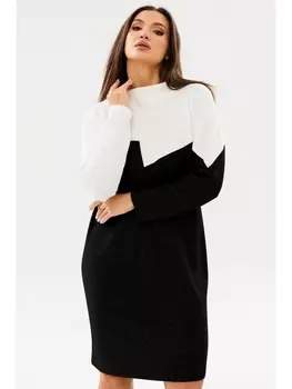 Платье 4077 молочный+черный