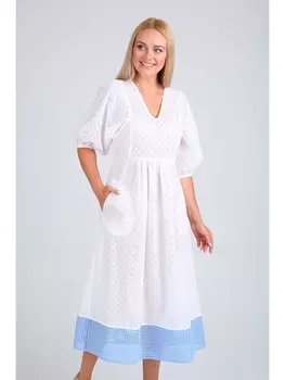 Платье 4090 бело-голубой