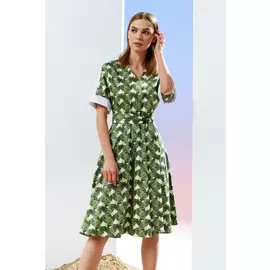 Платье 4110 бело-зеленый