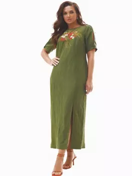 Платье 424-038 хаки