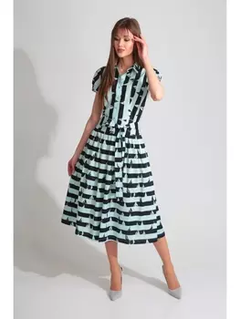 Платье 4473-1 черный+бирюза