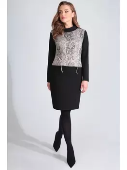 Платье 4628 черно-бежевый