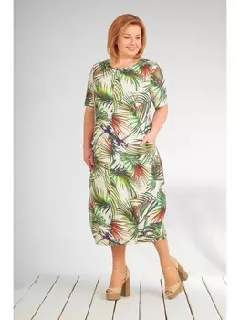 Платье 46299-зеленые листья