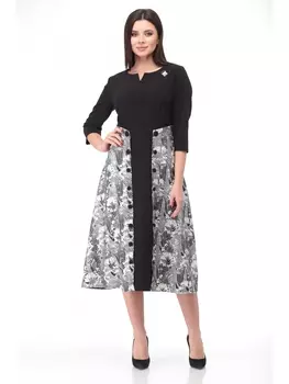 Платье 484 бело-черный