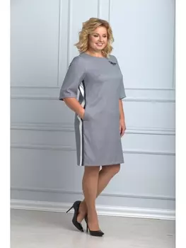 Платье 491 серый ромб