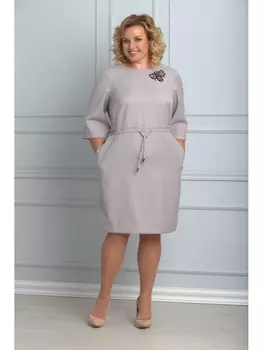 Платье 492 сере-розовая клетка