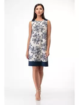 Платье 499 синий+белый