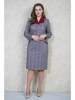 Платье 5001-серый+бордо