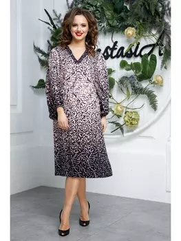 Платье 558 сине-пудровый