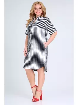 Платье 616 синяя полоска