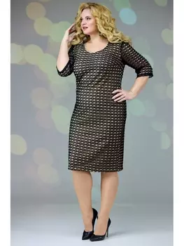 Платье 635 золото+черный