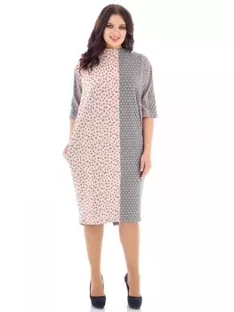 Платье 651 серо-розовый