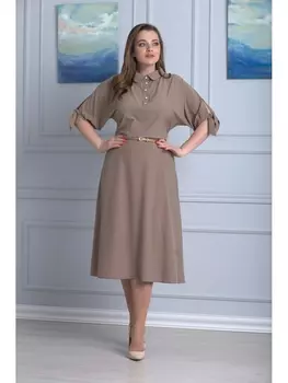 Платье 670 беж в горох