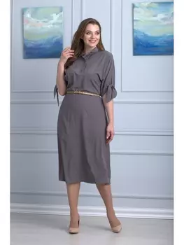 Платье 670 серый в горох
