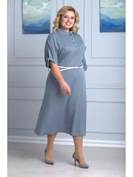 Платье 670 зеленый в мелкий горох