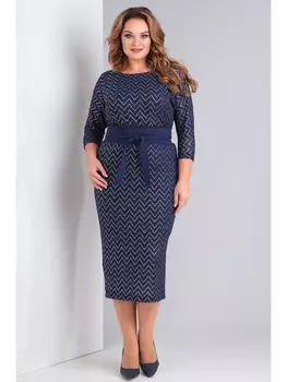 Платье 675 синий с серебром