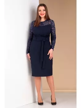 Платье 677-темно-синий