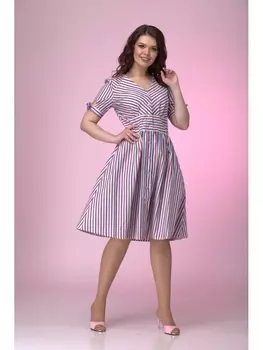 Платье 682 красная полоска