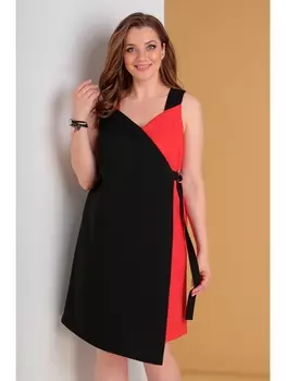 Платье 703 красный+черный