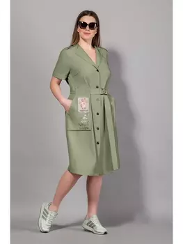 Платье 7058-6 св.хаки