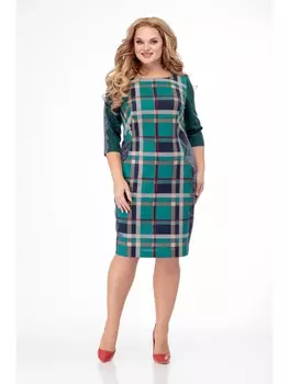 Платье 709 цветная клетка