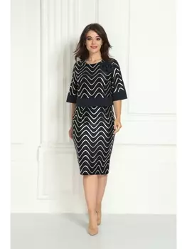 Платье 721 синий с серебром