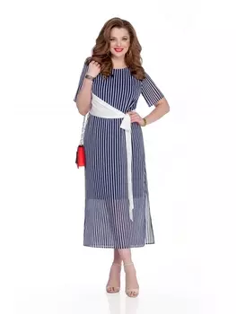 Платье 723 полоска с белым