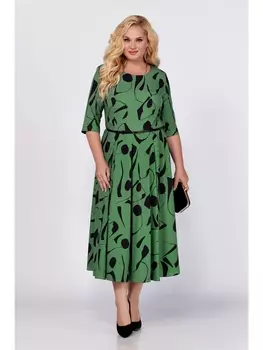Платье 766 нефрит в черный принт