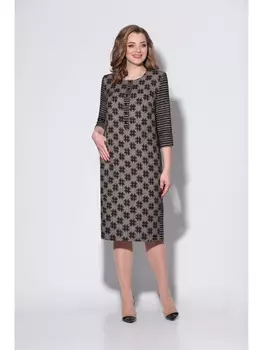 Платье 786 темный беж+черный