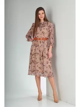 Платье 8088-цветы на беже