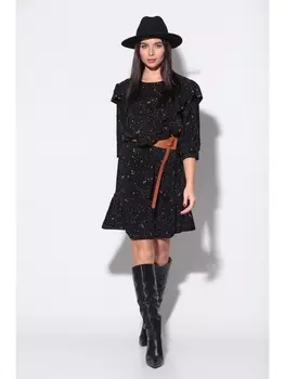 Платье 808 черный+ кирпич