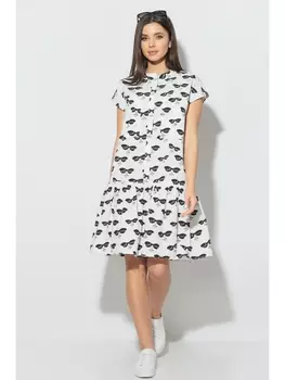 Платье 840-1 белый+очки