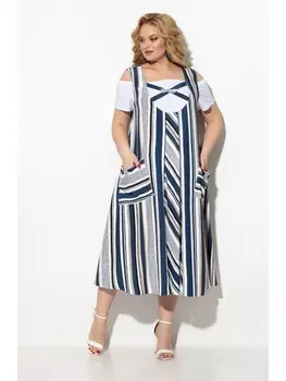 Платье 852 сине-белая полоска