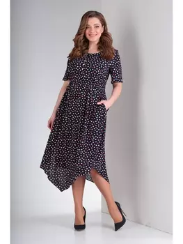 Платье 9003 горохи на синем
