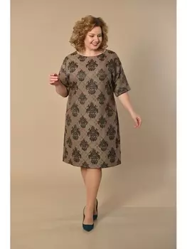 Платье 926-бежевый+черный