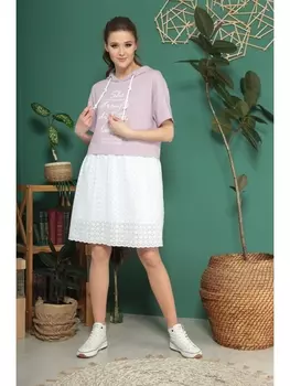 Платье 955 лаванда-экрю