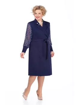 Платье 961-темно-синий