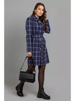 Платье 965 синяя клетка