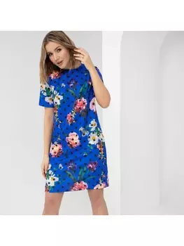 Платье Цветочный тотал-лук (индиго)
