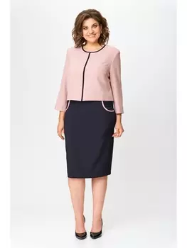 Платье М-1254 пудра+черный