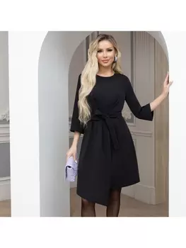 Платье Первозданная красота (блэк, с поясом)