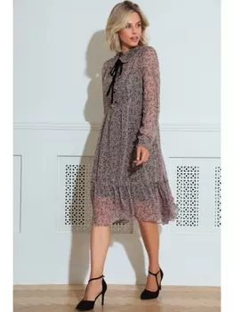 Платье Платье 11220 бежевый в цветы