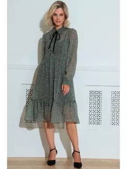 Платье Платье 11220 зеленый в цветы