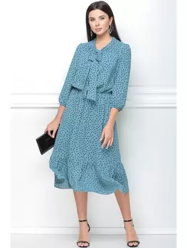 Платье Платье 12150 бирюзовый в горох