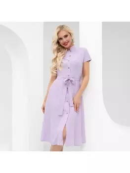 Платье Строго по графике (сирень, с поясом)