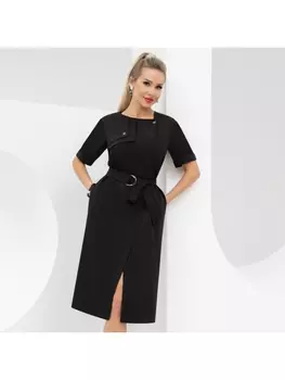 Платье Я онлайн (блэк, с поясом)