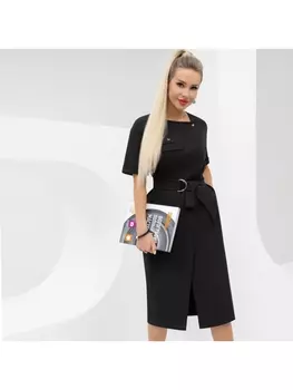 Платье Я онлайн (блэк, с поясом)